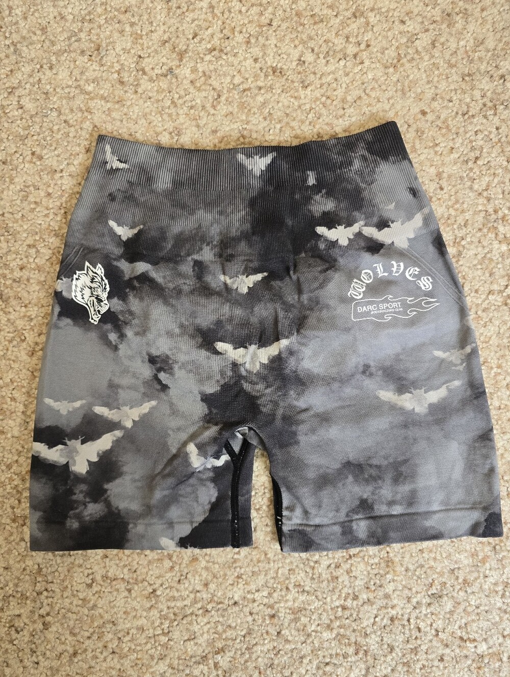 DarcSport Never Forgotten Huxley Shorts - Black Death Moth Ghost Clouds, size S